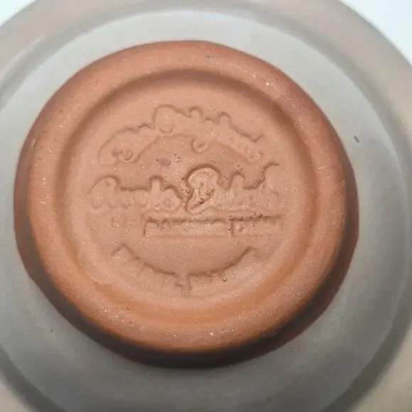 Christian Ridge Pottery Apple Baker Set of 2 Blue Stoneware w Recipe Card - Picture 8 of 9